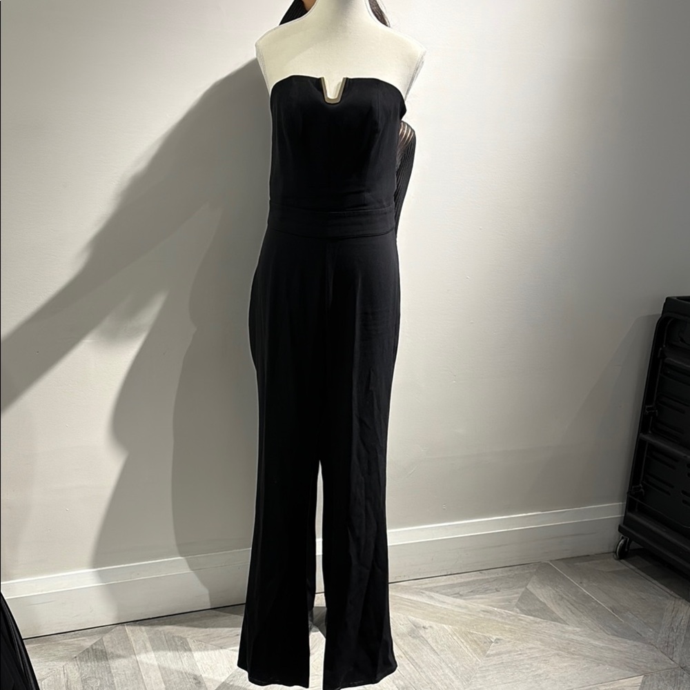 Elegant Black Strapless Jumpsuit